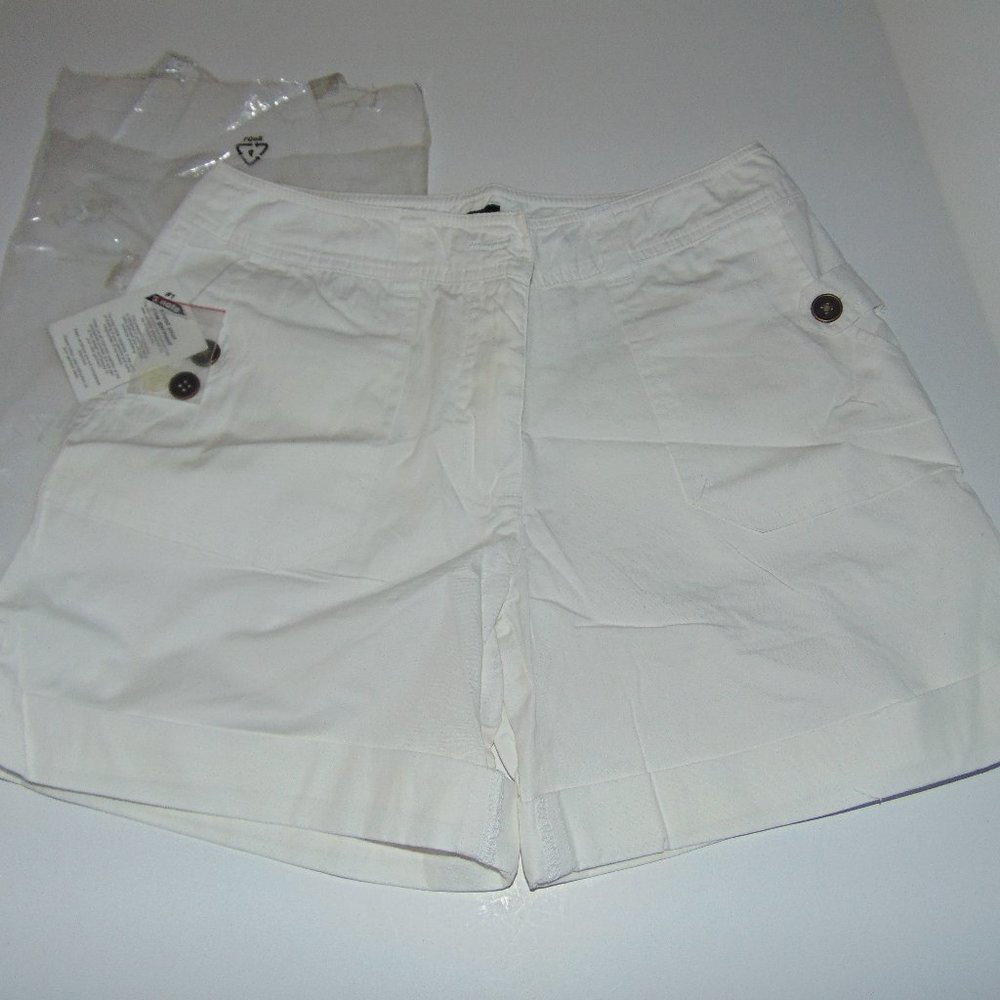 White Cuffed Shorts - Size 8, Size 10